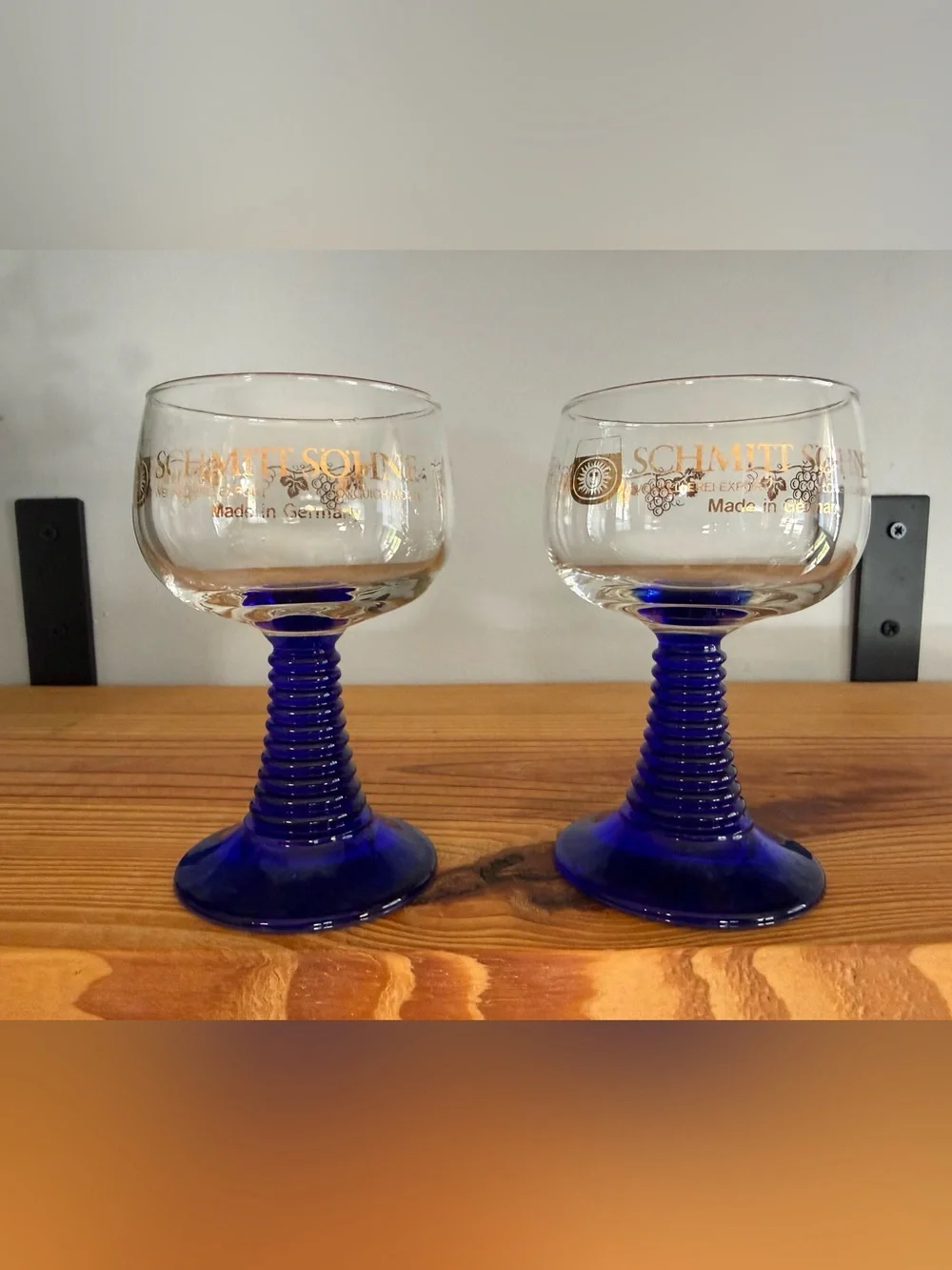 Cobalt Blue Stemmed Goblet - Set of 2